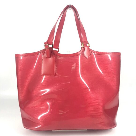 LOUIS VUITTON Epiplage Via Tote Bag with Pouch Hand Bag Vinyl/Leather Red - Picture 1 of 16